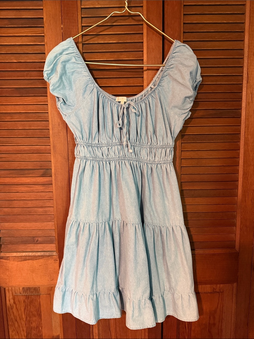 Light Blue Jean Tiered Summer Dress
